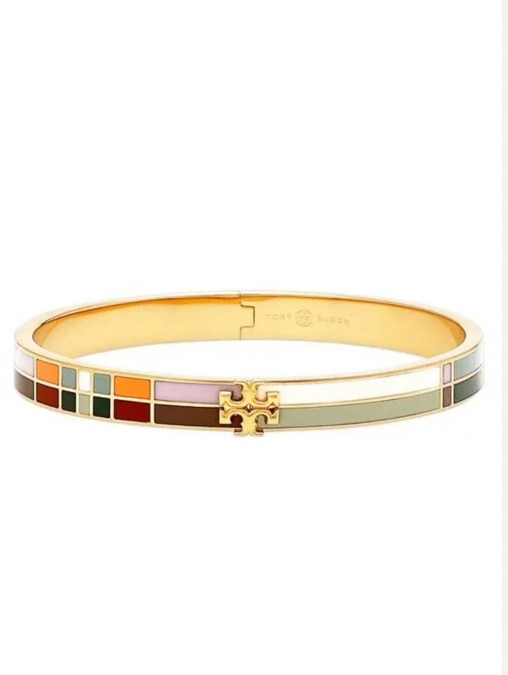 Tory Burch Kira Ground-Off Enamel Hinge Bracelet - Picture 3 of 4